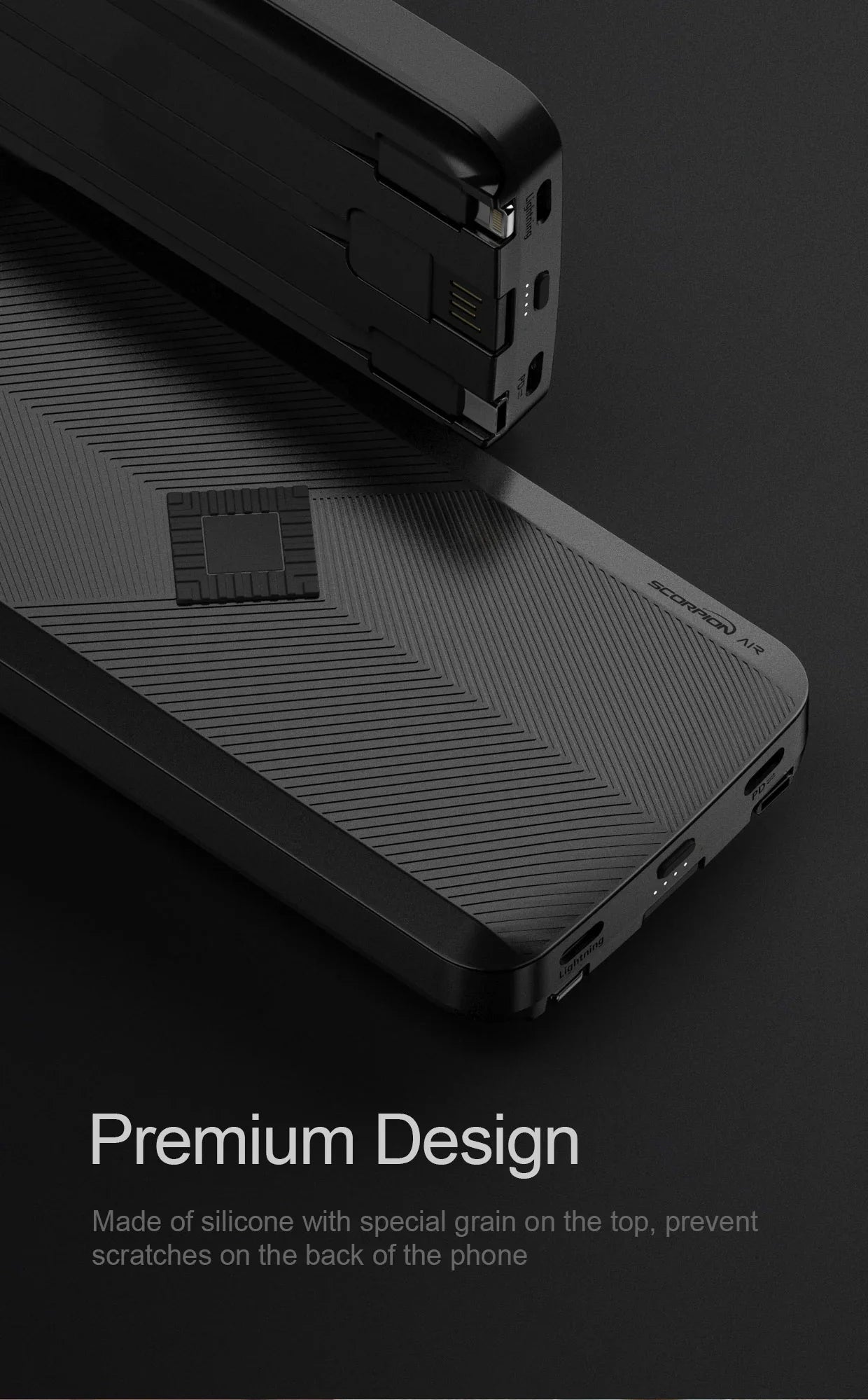 iWalk Scorpion Air 8000 Mah Power Bank With Wireless Charging & In-Built Cables - Black - Tashqila iWalk Scorpion Air 8000 Mah Power Bank With Wireless Charging & In-Built Cables - Black - Tashqila